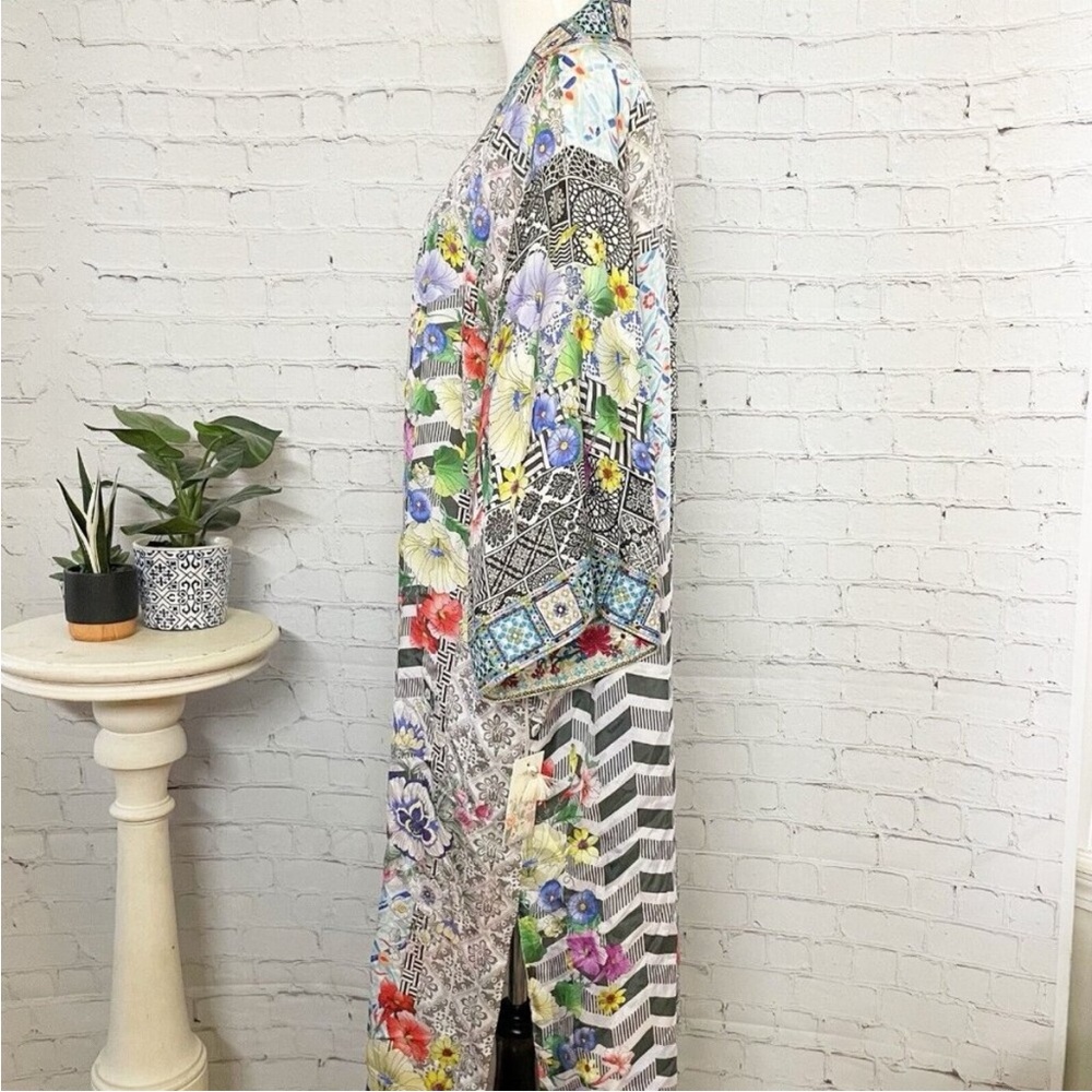 Johnny Was Multicolor Floral Patchwork Top - image 4